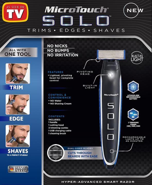 Microtouch Micro Touch SOLO ماكينة حلاقة قابلة للشحن ( مقاومة للماء ) ، ومحلقة - Luux.ma - التوصيل مجانا لجميع المدن في المغرب و الدفع عند الاستلام