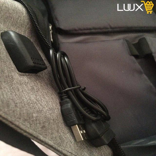 حقيبة ظهر مكافحة سرقة متعددة الوظائف رمادية و للجنسين مع منفذ USB للشحن - Luux.ma - التوصيل مجانا لجميع المدن في المغرب و الدفع عند الاستلام